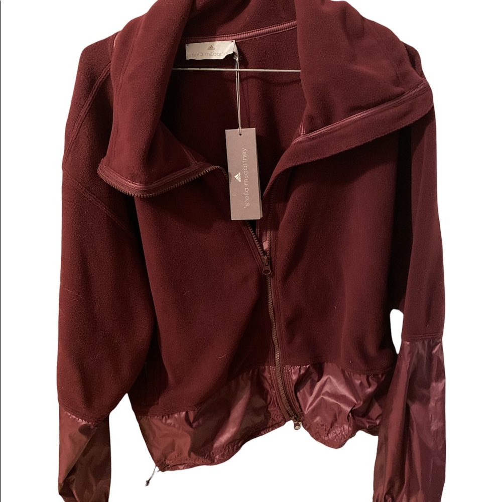 Adidas by Stella McCartney Maroon Zip-Up Fleece Jacket